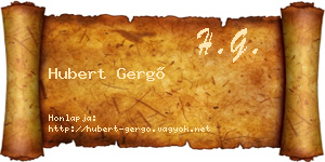 Hubert Gergő névjegykártya